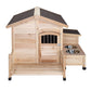Dog Pet House with Food Bowl Tray and Storage Cubby