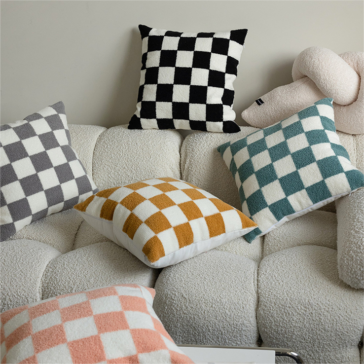 Checkerboard Terry Pillow Covers