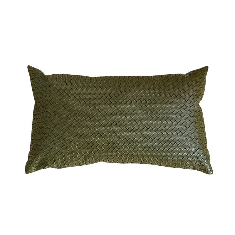 Woven Leather Throw Pillow Covers