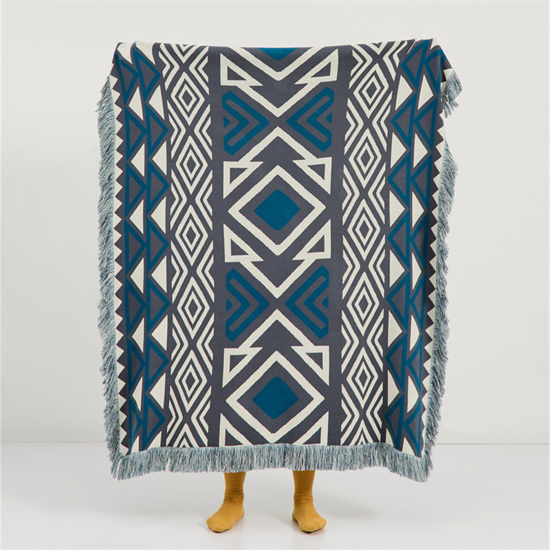 Bohemia Knitted Tassel Throw Blanket