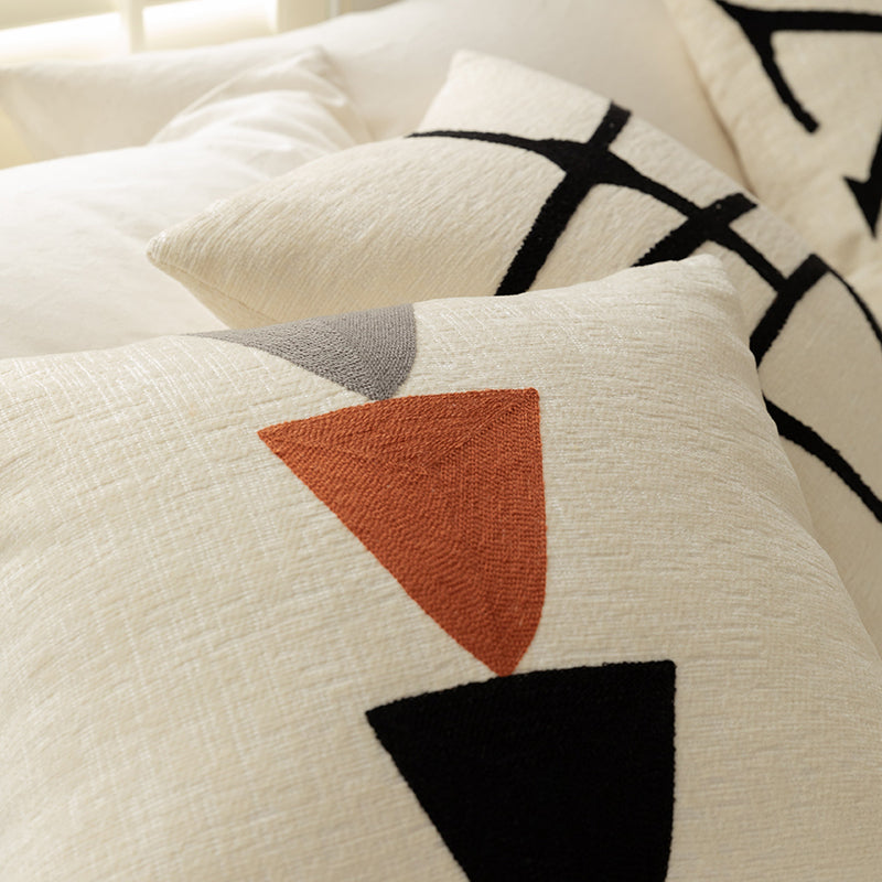 Chenille Modern Embroidered Pillow Covers