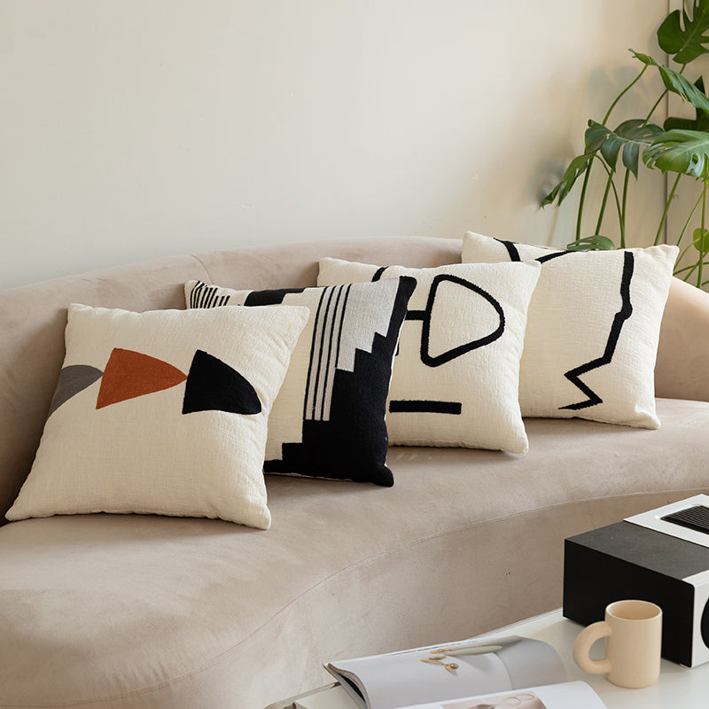 Chenille Modern Embroidered Pillow Covers