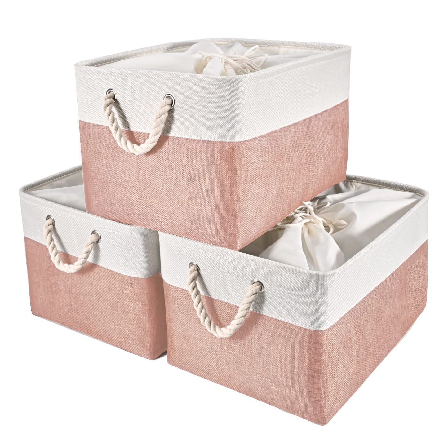 Foldable Storage Bin with Handles-Set of 3