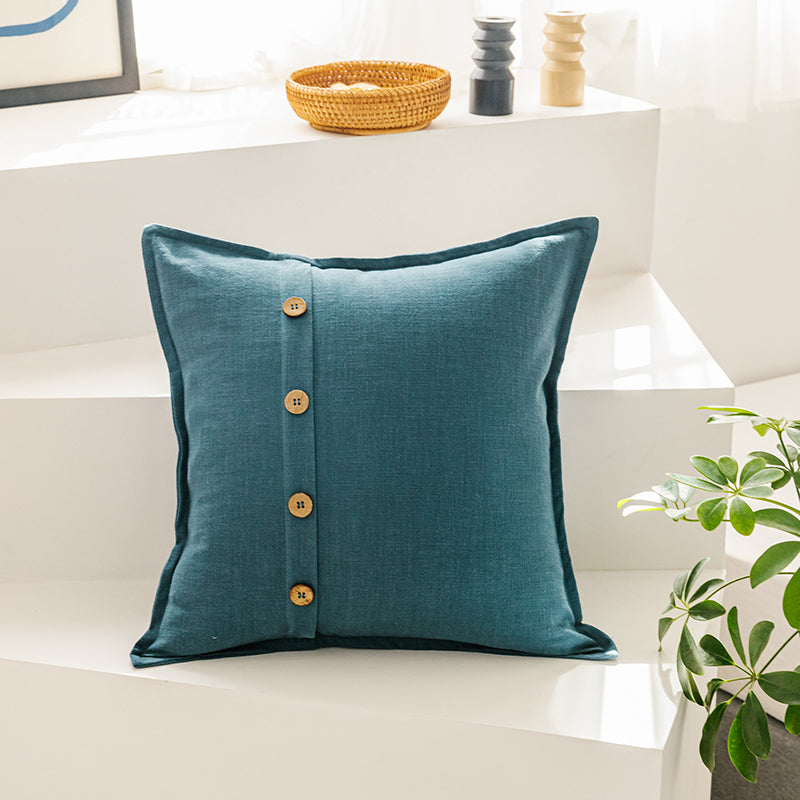 Cotton/Linen Blended Coco Button Pillow Covers