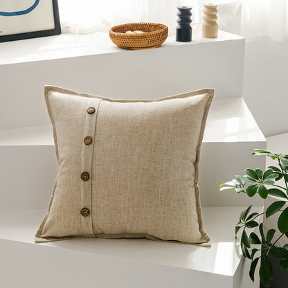 Cotton/Linen Blended Coco Button Pillow Covers