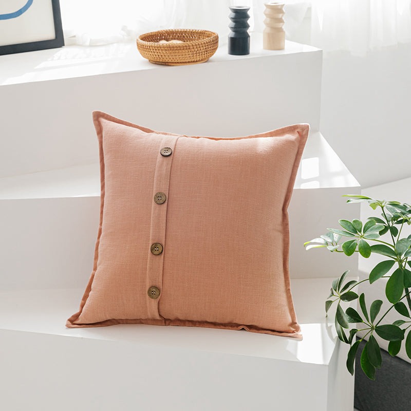 Cotton/Linen Blended Coco Button Pillow Covers